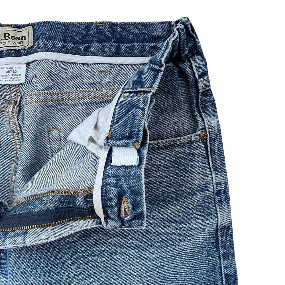 Vintage LL Bean Comfort Waist Jeans Size 35 X 30 Distressed